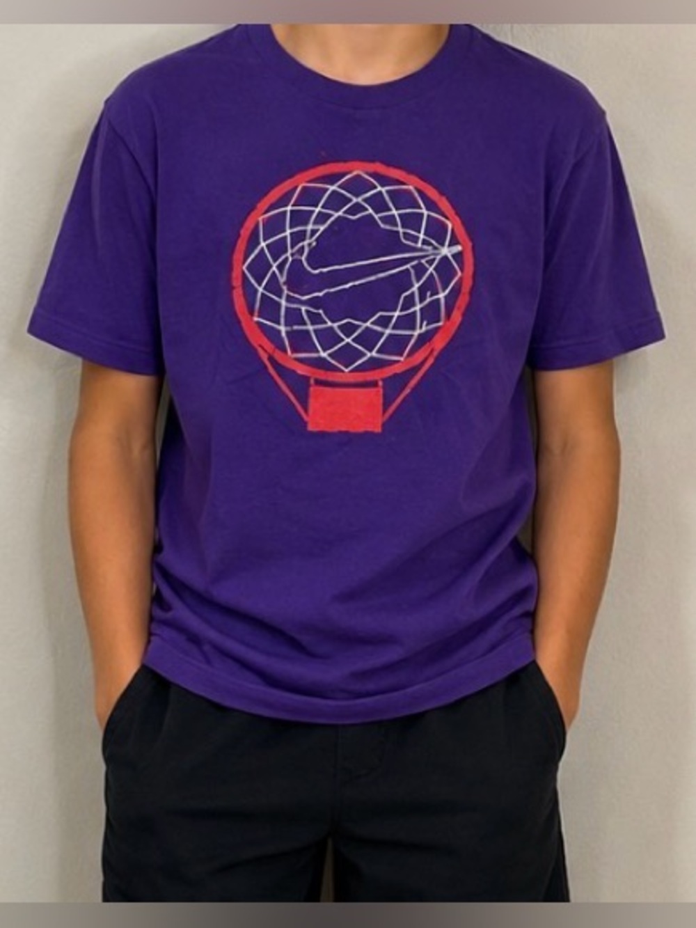 Nike Boys Basketball Shirt Purple Size Xl Girls Tshirt Kids Sport Sport